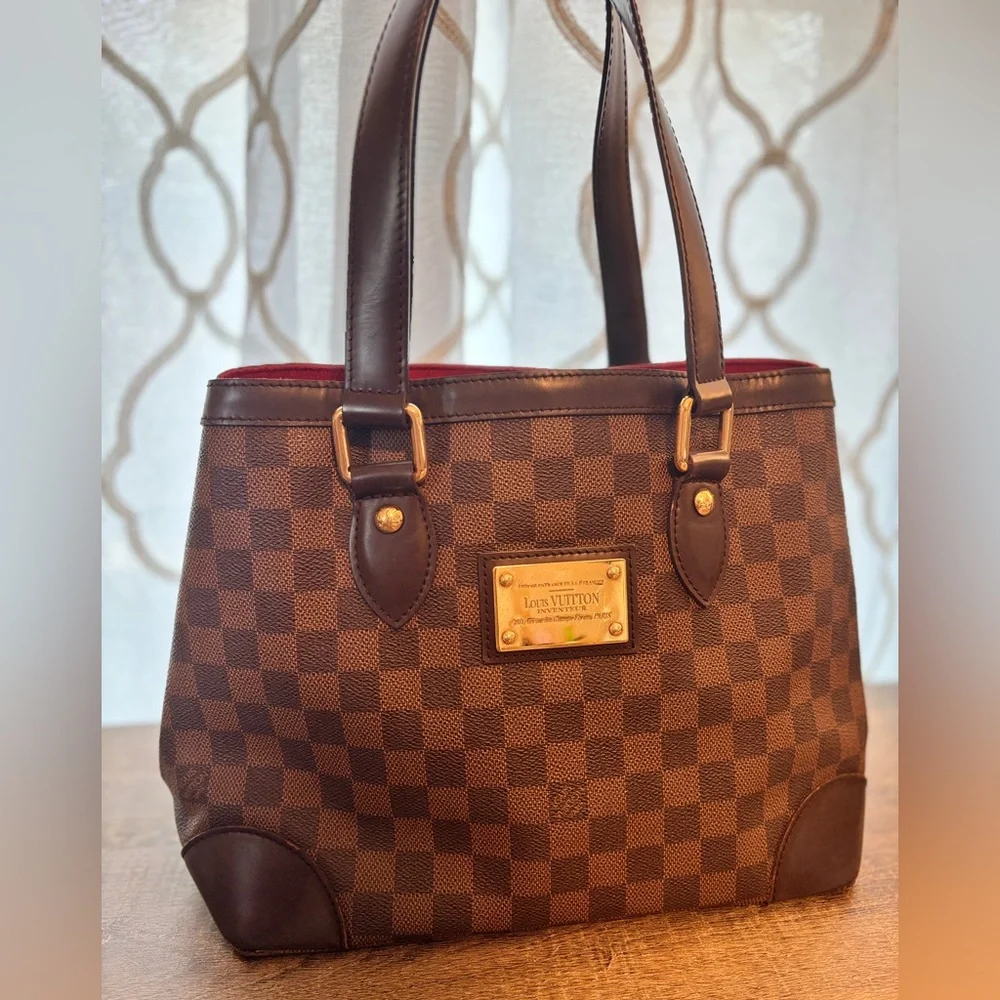 🤎SOLD🤎 Louis Vuitton Hampstead PM Tote Bag in Damier Ebene - Picture 2 of 7